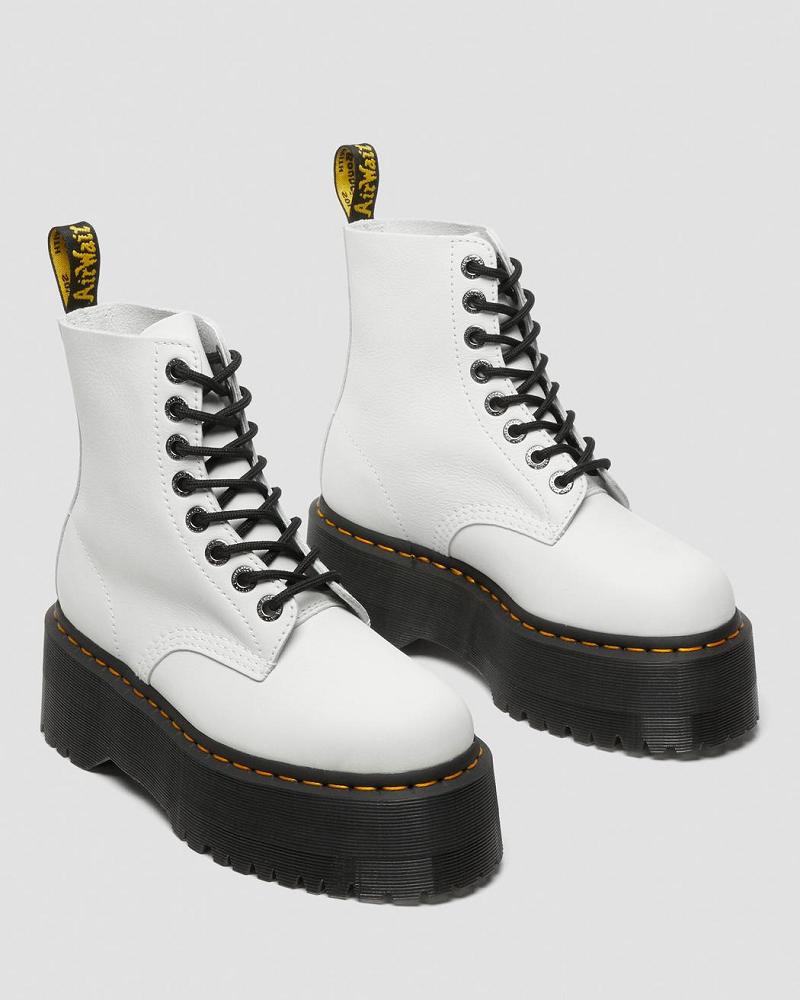 Dr Martens 1460 Pascal Max Leren Platform Laarzen Dames Wit | NL 549PJJ